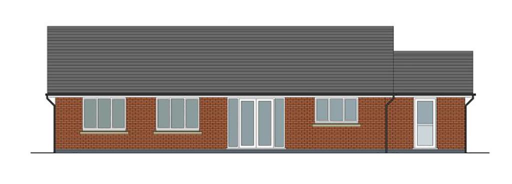 Lot: 33 - OVER THREE-QUARTERS OF AN ACRE FREEHOLD LAND WITH PLANNING FOR SEVEN DETACHED BUNGALOWS - Rear elevation
